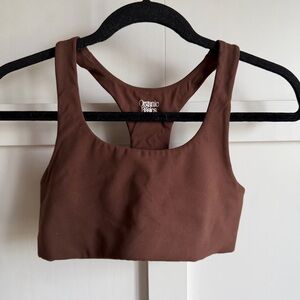 Organic Basics Brown Racerback Sports Bra Sz S